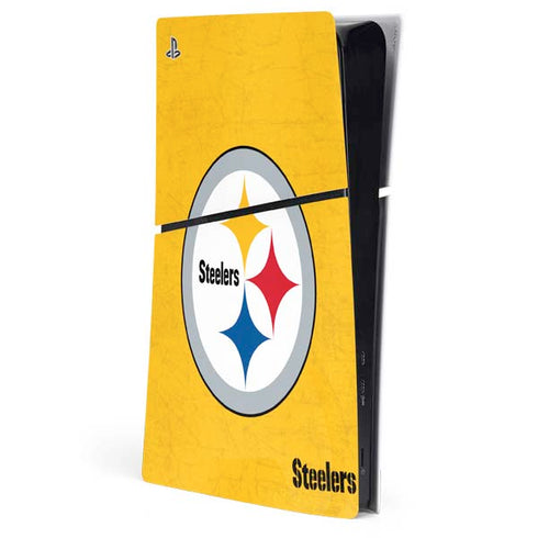 NFL Pittsburgh Steelers - Alternate Distressed PS5 Slim Digital Edition Console Skin