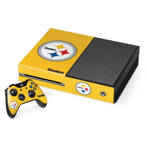 NFL Pittsburgh Steelers - Alternate Distressed Xbox One Console and Controller Bundle Skin