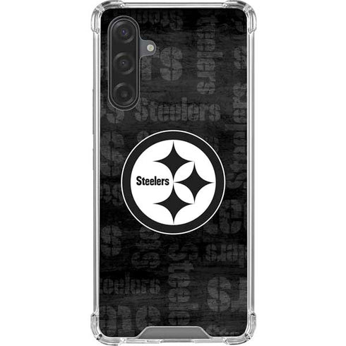 NFL Pittsburgh Steelers Black & White Galaxy A17 Clear Case