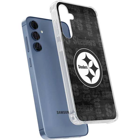 NFL Pittsburgh Steelers Black & White Galaxy A35 5G Clear Case