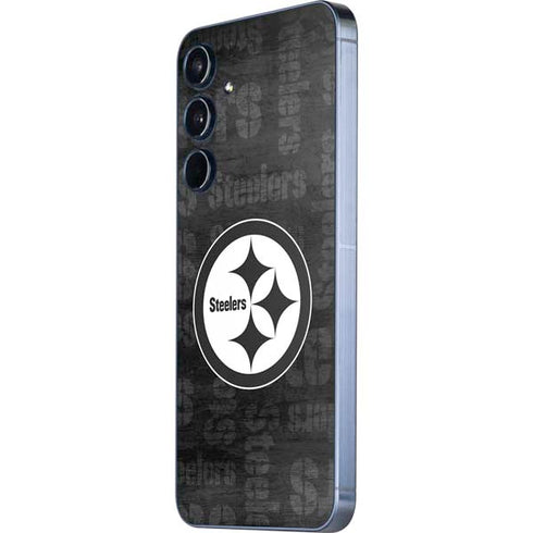NFL Pittsburgh Steelers Black & White Galaxy A35 5G Skin