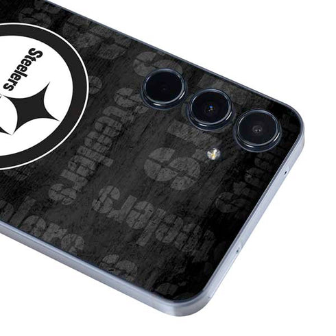 NFL Pittsburgh Steelers Black & White Galaxy A35 5G Skin