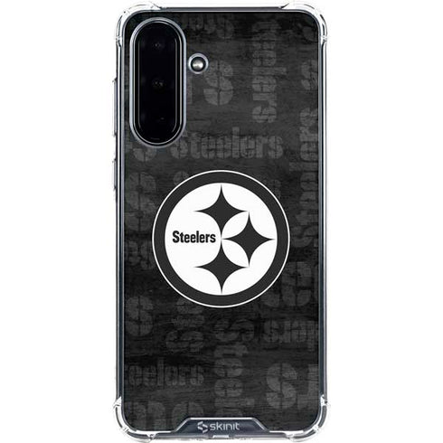 NFL Pittsburgh Steelers Black & White Galaxy A36 5G Clear Case