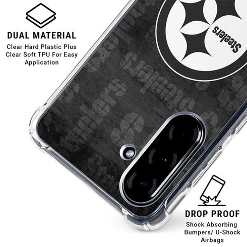 NFL Pittsburgh Steelers Black & White Galaxy A36 5G Clear Case