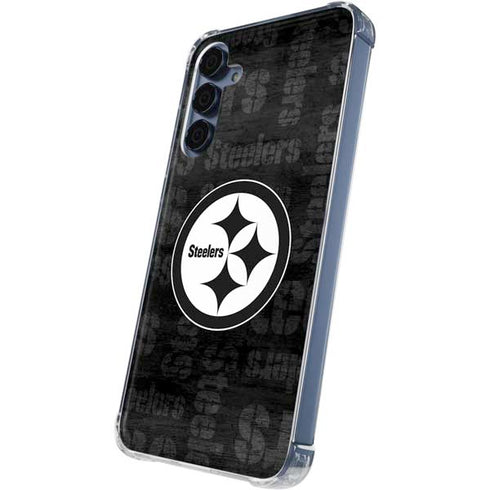 NFL Pittsburgh Steelers Black & White Galaxy A55 5G Clear Case