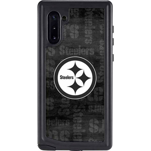 NFL Pittsburgh Steelers Black & White Galaxy Note 10 Waterproof Case