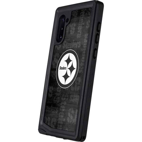 NFL Pittsburgh Steelers Black & White Galaxy Note 10 Waterproof Case