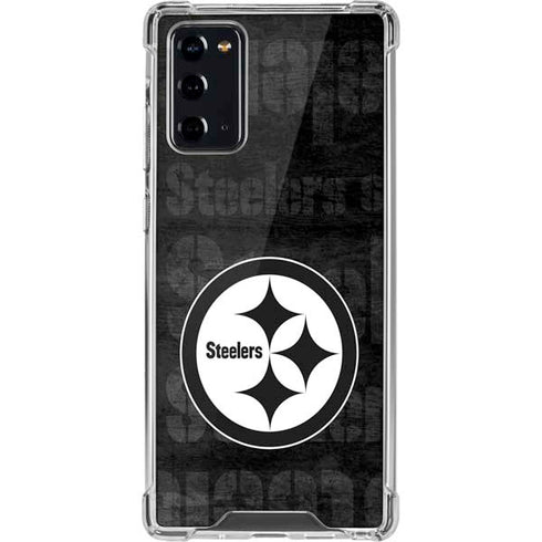 NFL Pittsburgh Steelers Black & White Galaxy Note20 5G Clear Case
