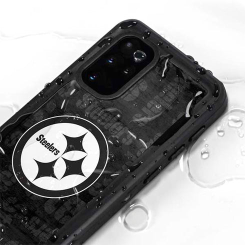 NFL Pittsburgh Steelers Black & White Galaxy S20 Plus Waterproof Case