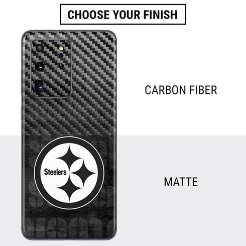 NFL Pittsburgh Steelers Black & White Galaxy S20 Ultra 5G Skin