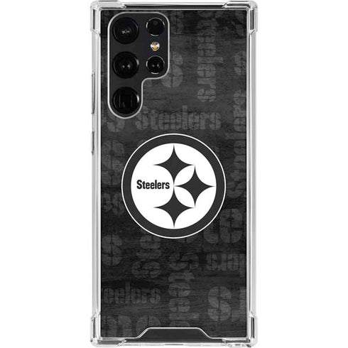 NFL Pittsburgh Steelers Black & White Galaxy S23 Ultra Clear Case