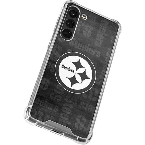 NFL Pittsburgh Steelers Black & White Galaxy S24 FE Clear Case