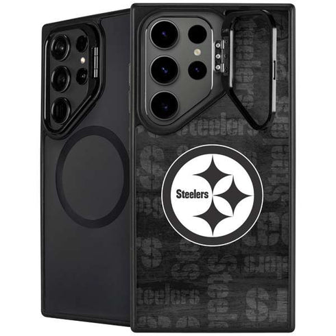 NFL Pittsburgh Steelers Black & White Galaxy S25 Ultra Kickstand Case