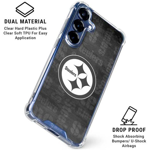 NFL Pittsburgh Steelers Black & White Galaxy S25 Plus Clear Case