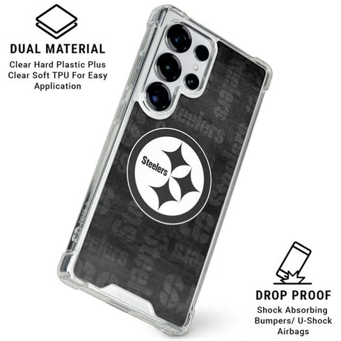 NFL Pittsburgh Steelers Black & White Galaxy S25 Ultra Clear Case