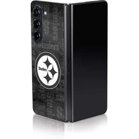 NFL Pittsburgh Steelers Black & White Galaxy Z Fold5 5G Skin