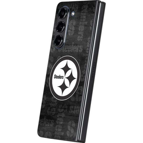 NFL Pittsburgh Steelers Black & White Galaxy Z Fold5 5G Skin