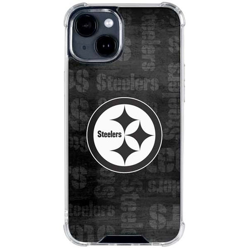 NFL Pittsburgh Steelers Black & White iPhone 15 Clear Case
