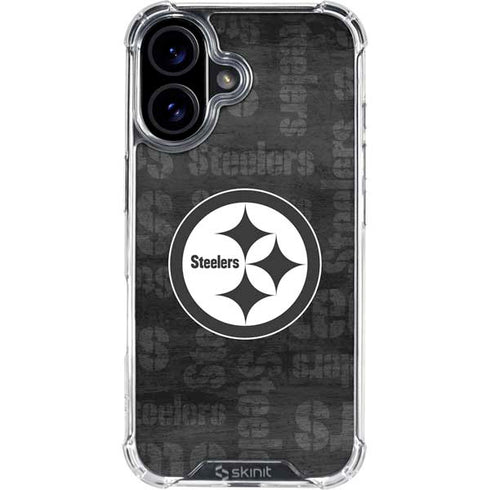 NFL Pittsburgh Steelers Black & White iPhone 16 Clear Case