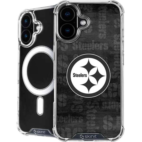 NFL Pittsburgh Steelers Black & White iPhone 16 MagSafe Case