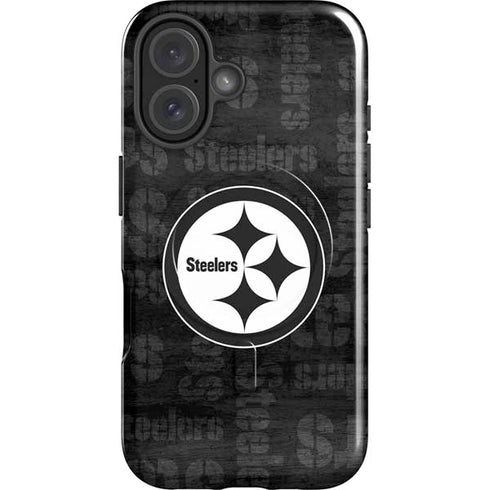 NFL Pittsburgh Steelers Black & White iPhone 16 Plus Magsafe Impact Case