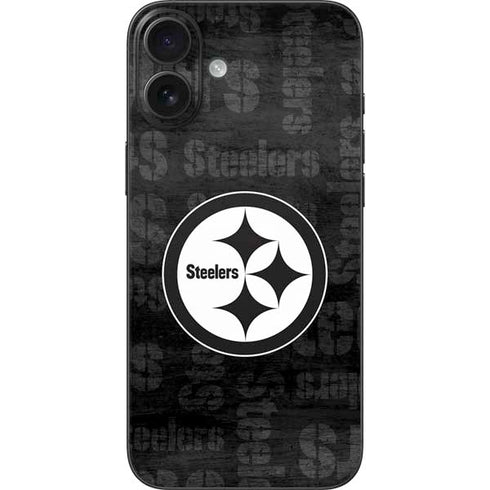 NFL Pittsburgh Steelers Black & White iPhone 16 Plus Skin