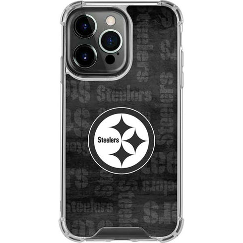 NFL Pittsburgh Steelers Black & White iPhone 16 Pro Clear Case