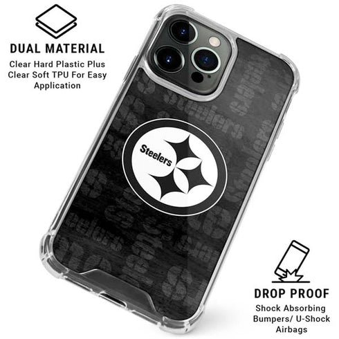NFL Pittsburgh Steelers Black & White iPhone 16 Pro Clear Case