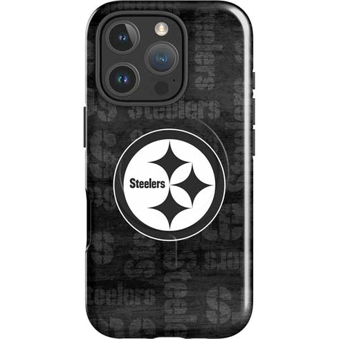 NFL Pittsburgh Steelers Black & White iPhone 16 Pro Magsafe Impact Case