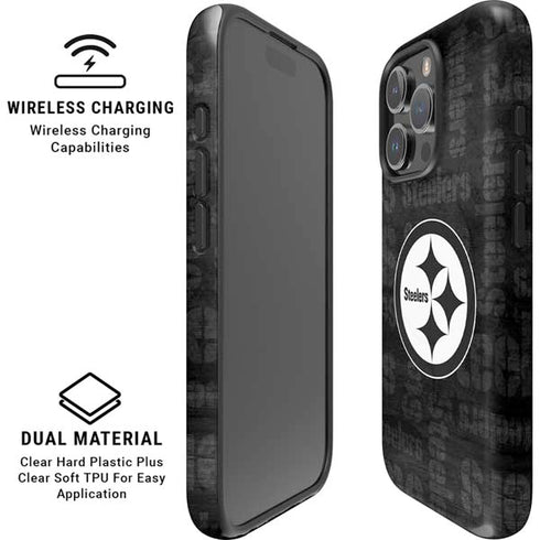 NFL Pittsburgh Steelers Black & White iPhone 16 Pro Magsafe Impact Case