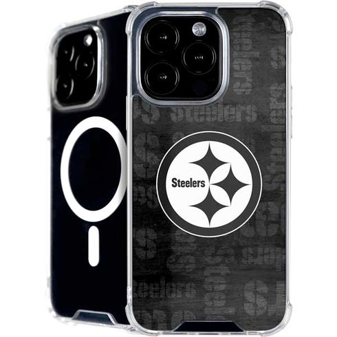 NFL Pittsburgh Steelers Black & White iPhone 16 Pro Max MagSafe Case