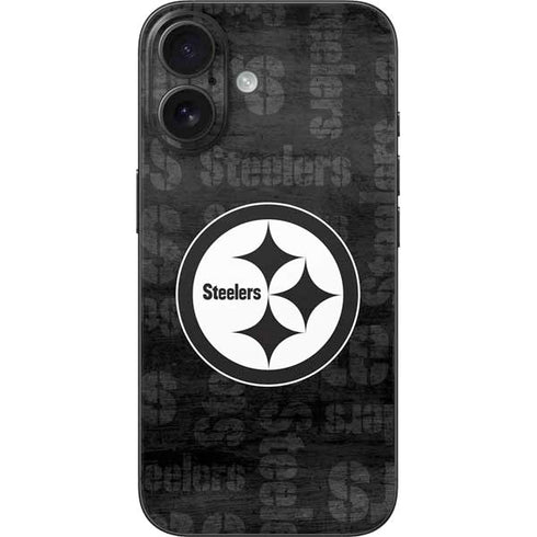 NFL Pittsburgh Steelers Black & White iPhone 16 Skin
