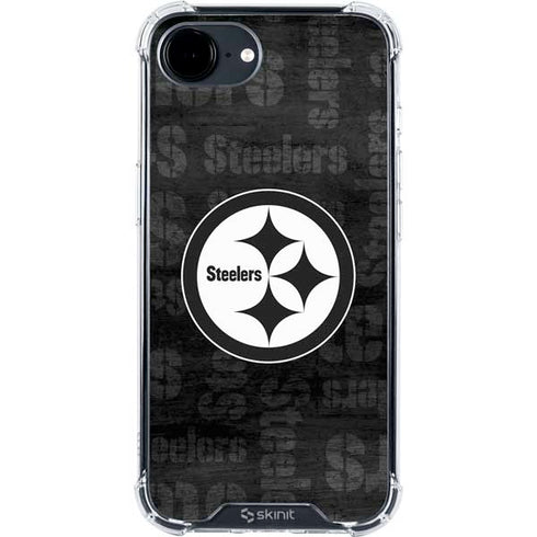 NFL Pittsburgh Steelers Black & White iPhone 16e Clear Case
