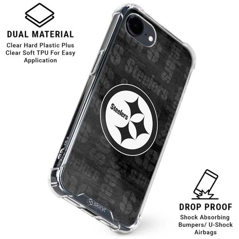 NFL Pittsburgh Steelers Black & White iPhone 16e Clear Case