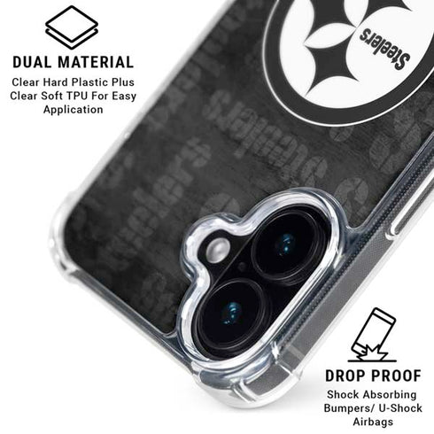 NFL Pittsburgh Steelers Black & White iPhone 17 Clear Case