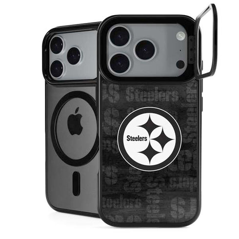 NFL Pittsburgh Steelers Black & White iPhone 18 Pro Kickstand Case