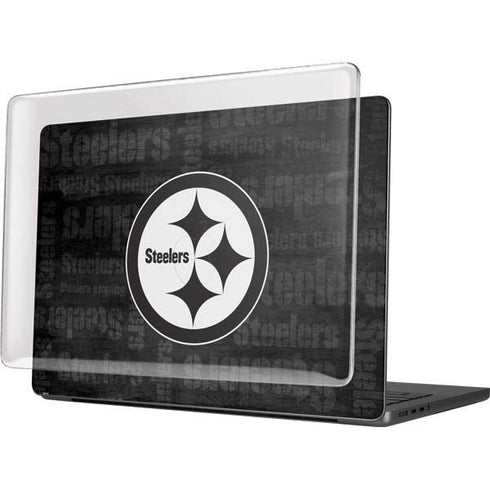 NFL Pittsburgh Steelers Black & White MacBook Pro 14in (2021-24) Case plus Skin