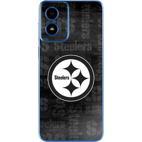 NFL Pittsburgh Steelers Black & White Moto G Play 4G (2024) Skin