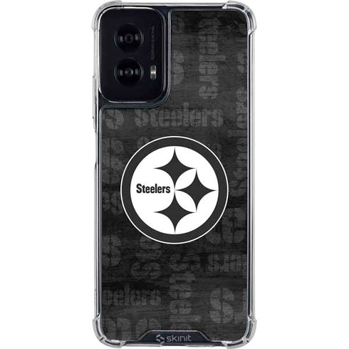 NFL Pittsburgh Steelers Black & White Moto G Power 5G (2024) Clear Case