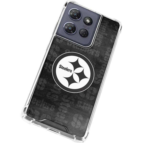 NFL Pittsburgh Steelers Black & White Moto G Power 5G (2025) Clear Case