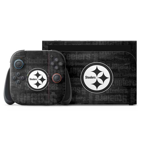 NFL Pittsburgh Steelers Black & White Nintendo Skins