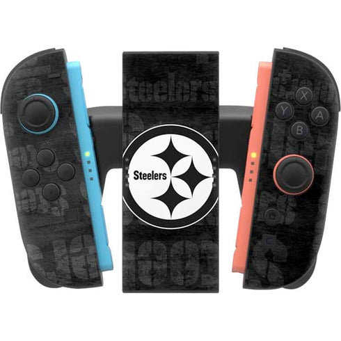 NFL Pittsburgh Steelers Black & White Nintendo Switch 2 (2025) Joy-Con Controller Skin
