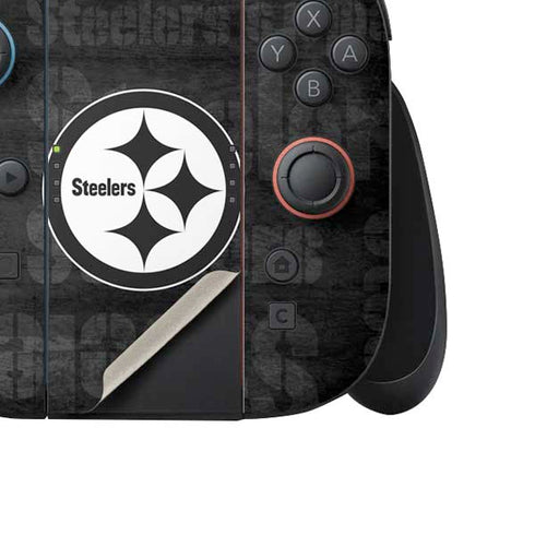 NFL Pittsburgh Steelers Black & White Nintendo Switch 2 (2025) Joy-Con Controller Skin