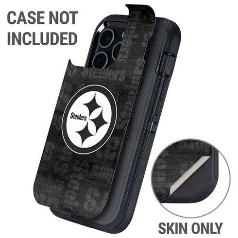 NFL Pittsburgh Steelers Black & White Otterbox Defender iPhone Skin