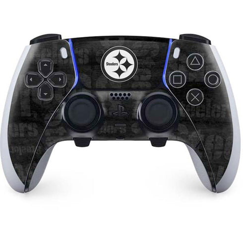 NFL Pittsburgh Steelers Black & White PS5 DualSense Edge Pro Controller Skin