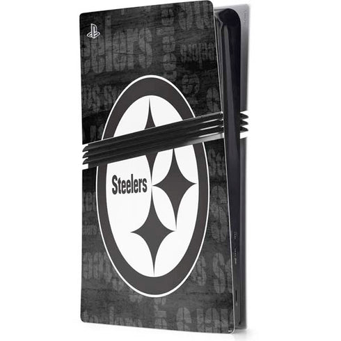 NFL Pittsburgh Steelers Black & White PS5 Pro Console Skin