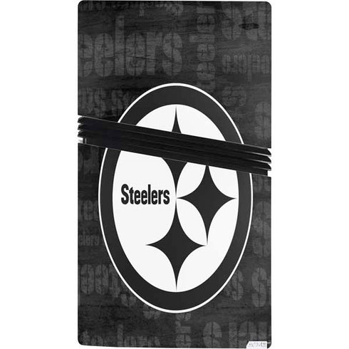 NFL Pittsburgh Steelers Black & White PS5 Pro Console Skin