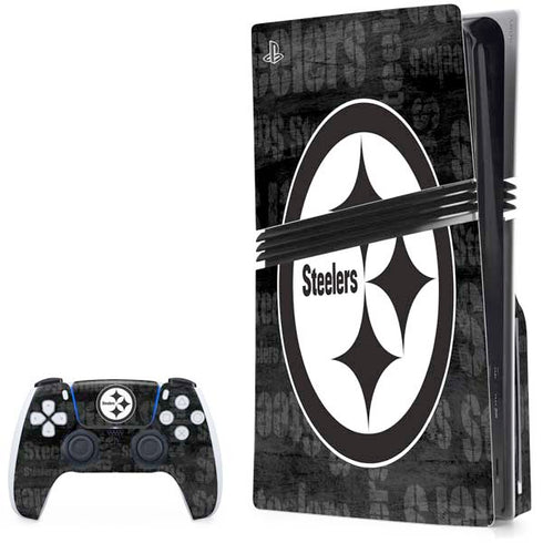 NFL Pittsburgh Steelers Black & White PlayStation PS5 Skins