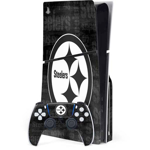 NFL Pittsburgh Steelers Black & White PlayStation PS5 Skins