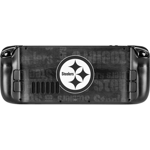 NFL Pittsburgh Steelers Black & White Steam Deck Handheld Gaming Computer OLED Skin